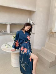 Áo Choàng Ngủ Lụa Dài Cao Cấp mặc nhà hoặc đi biển AC31