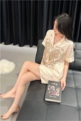 Đồ bộ ngủ nữ Pyjama lụa xước Shury Store Home Wear tay ngắn quần ngắn NT26 mặc nhà kiểu dáng tay cộc size 45-75 kg