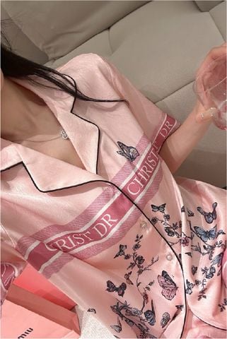 Đồ bộ ngủ nữ Pyjama lụa xước Shury Store Home Wear tay ngắn quần ngắn NT17 mặc nhà kiểu dáng tay cộc size 45-75 kg