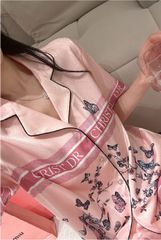 Đồ bộ ngủ nữ Pyjama lụa xước Shury Store Home Wear tay ngắn quần ngắn NT17 mặc nhà kiểu dáng tay cộc size 45-75 kg