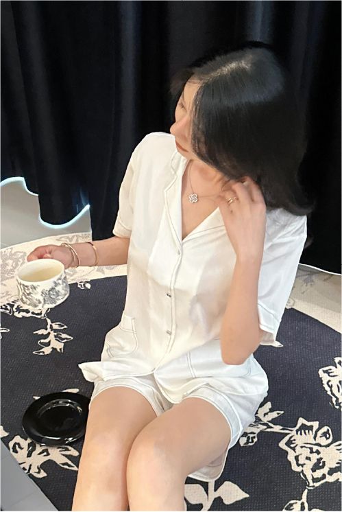 Đồ bộ ngủ nữ Pyjama lụa xước Shury Store Home Wear tay ngắn quần ngắn NT08 mặc nhà kiểu dáng tay cộc size 45-75 kg