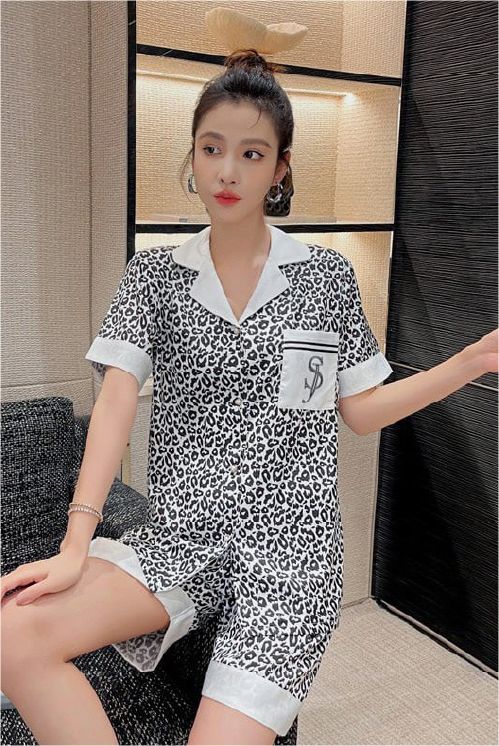 Đồ bộ ngủ Pyjama lụa băng tay ngắn quần ngắn NT13