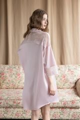 Váy ngủ lụa băng phối ren freesize 45–75kg SM30 | Shury Store Home Wear | Đầm ngủ cao cấp dài 90cm