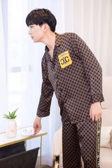 Đồ bộ ngủ Pyjama lụa tơ tằm tay dài quần dài couple CC