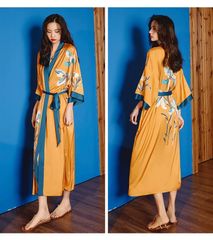 Áo Choàng Ngủ Lụa Dài Cao Cấp mặc nhà hoặc đi biển AC01