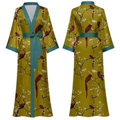Áo Choàng Ngủ Lụa Dài Cao Cấp mặc nhà hoặc đi biển AC013