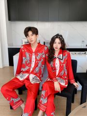 Đồ bộ ngủ pijama tay dài quần dài couple DD36