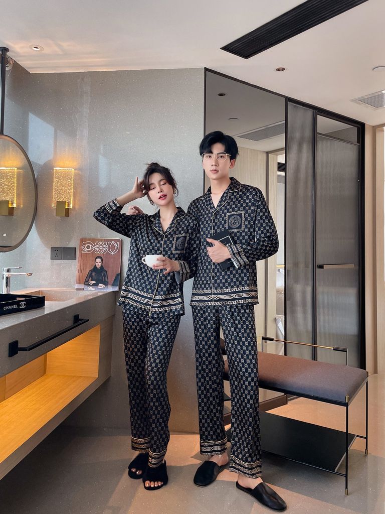Đồ bộ ngủ pijama tay dài quần dài couple DD34