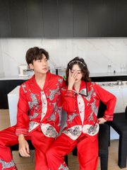 Đồ bộ ngủ pijama tay dài quần dài couple DD36