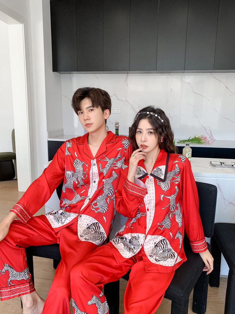 Đồ bộ ngủ pijama tay dài quần dài couple DD36