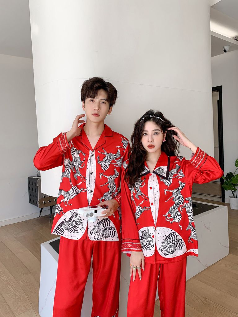 Đồ bộ ngủ pijama tay dài quần dài couple DD36