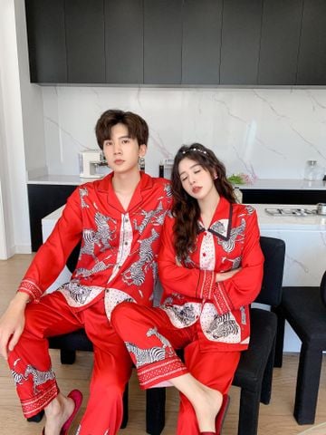 Đồ bộ ngủ pijama tay dài quần dài couple DD36