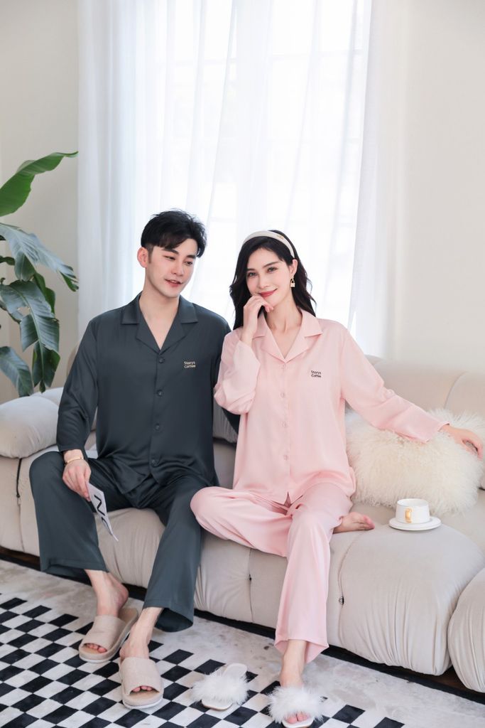 Đồ bộ ngủ pijama tay dài quần dài couple DD39
