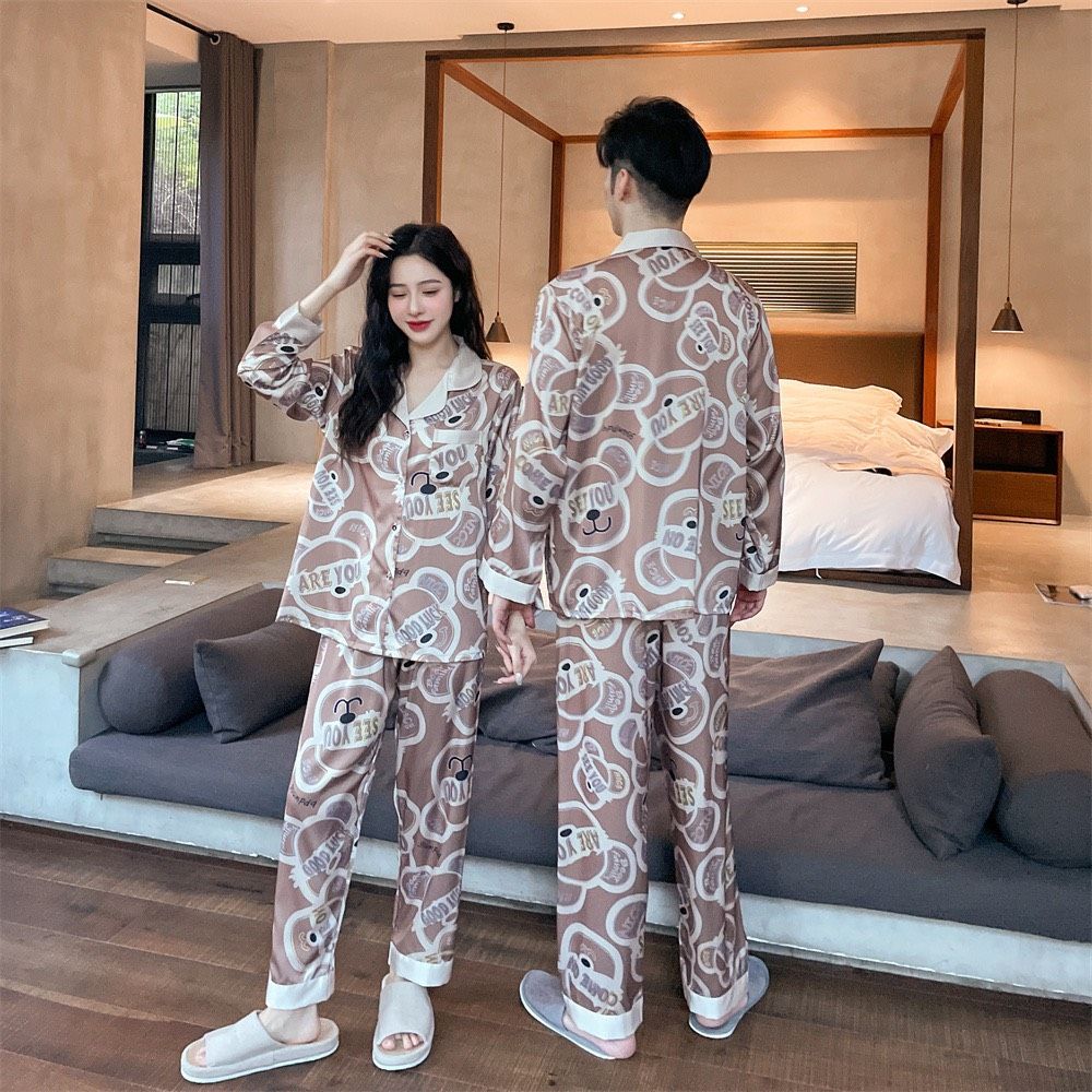 Đồ bộ ngủ pijama tay dài quần dài couple DD46