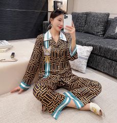 Đồ bộ ngủ Pyjama lụa tơ tằm tay dài quần dài couple DD57