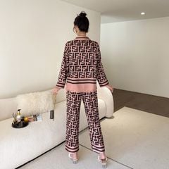Đồ bộ ngủ Pyjama lụa vân xước tay dài quần dài couple DD66