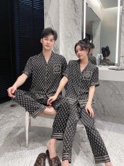 Đồ bộ Pijama lụa băng tay ngắn quần dài couple CND04