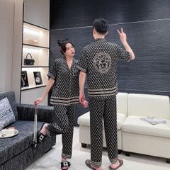 Đồ bộ Pijama lụa băng tay ngắn quần dài couple CND04
