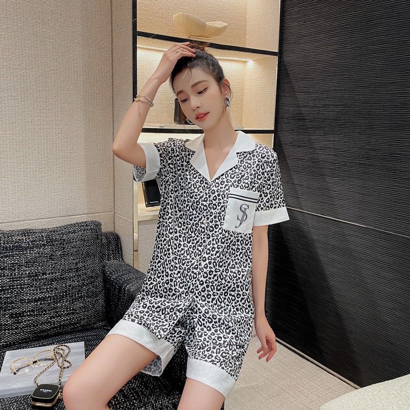 Đồ bộ ngủ Pyjama lụa băng tay ngắn quần ngắn NT13