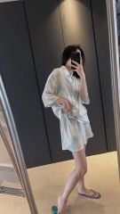 Đồ bộ ngủ Pyjama lụa băng tay ngắn quần ngắn NT21