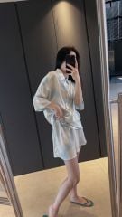 Đồ bộ ngủ Pyjama lụa băng tay ngắn quần ngắn NT21