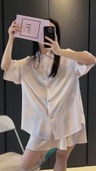 Đồ bộ ngủ Pyjama lụa băng tay ngắn quần ngắn NT21