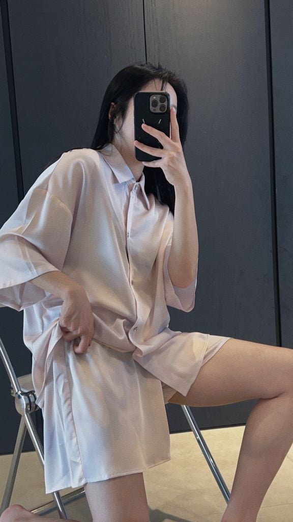 Đồ bộ ngủ Pyjama lụa băng tay ngắn quần ngắn NT21