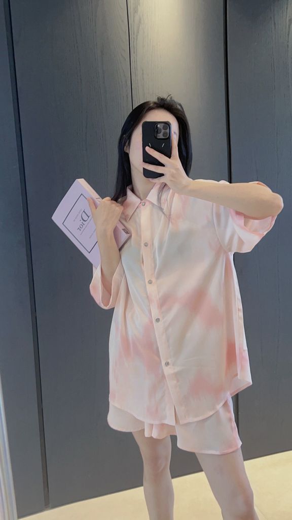 Đồ bộ ngủ Pyjama lụa băng tay ngắn quần ngắn NT21