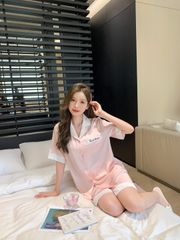 Đồ bộ ngủ Pyjama lụa băng tay ngắn quần ngắn NT29