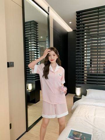 Đồ bộ ngủ Pyjama lụa băng tay ngắn quần ngắn NT29