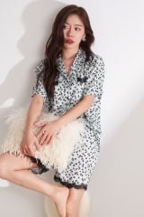 Đồ bộ ngủ Pyjama lụa băng tay ngắn quần ngắn NT30