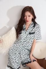 Đồ bộ ngủ Pyjama lụa băng tay ngắn quần ngắn NT30