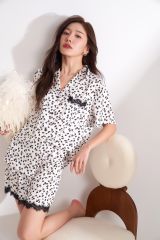 Đồ bộ ngủ Pyjama lụa băng tay ngắn quần ngắn NT30