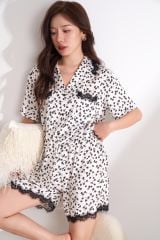Đồ bộ ngủ Pyjama lụa băng tay ngắn quần ngắn NT30