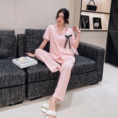 Đồ bộ Pijama lụa băng tay ngắn quần dài  TN56