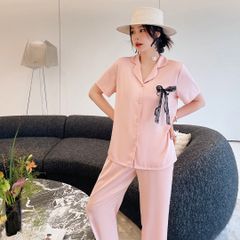 Đồ bộ Pijama lụa băng tay ngắn quần dài  TN56