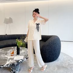 Đồ bộ Pijama lụa băng tay ngắn quần dài  TN56
