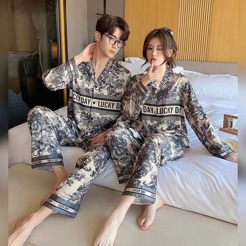 Đồ bộ ngủ pijama tay dài quần dài couple DD48