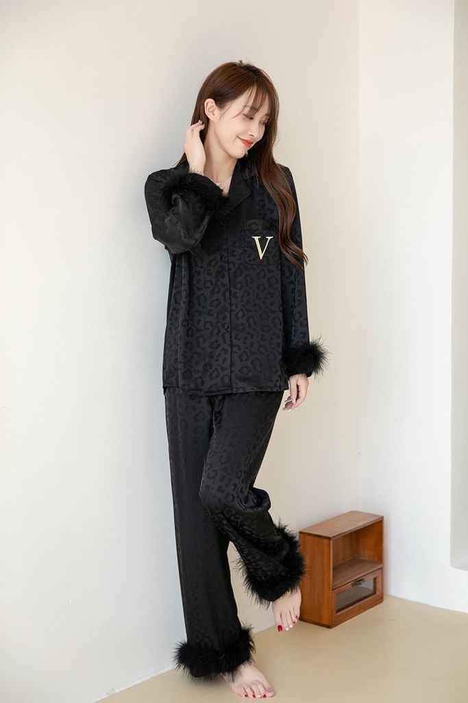 Đồ bộ Pijama lụa băng tay dài quần dài TD70