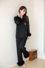 Đồ bộ Pijama lụa băng tay dài quần dài TD70