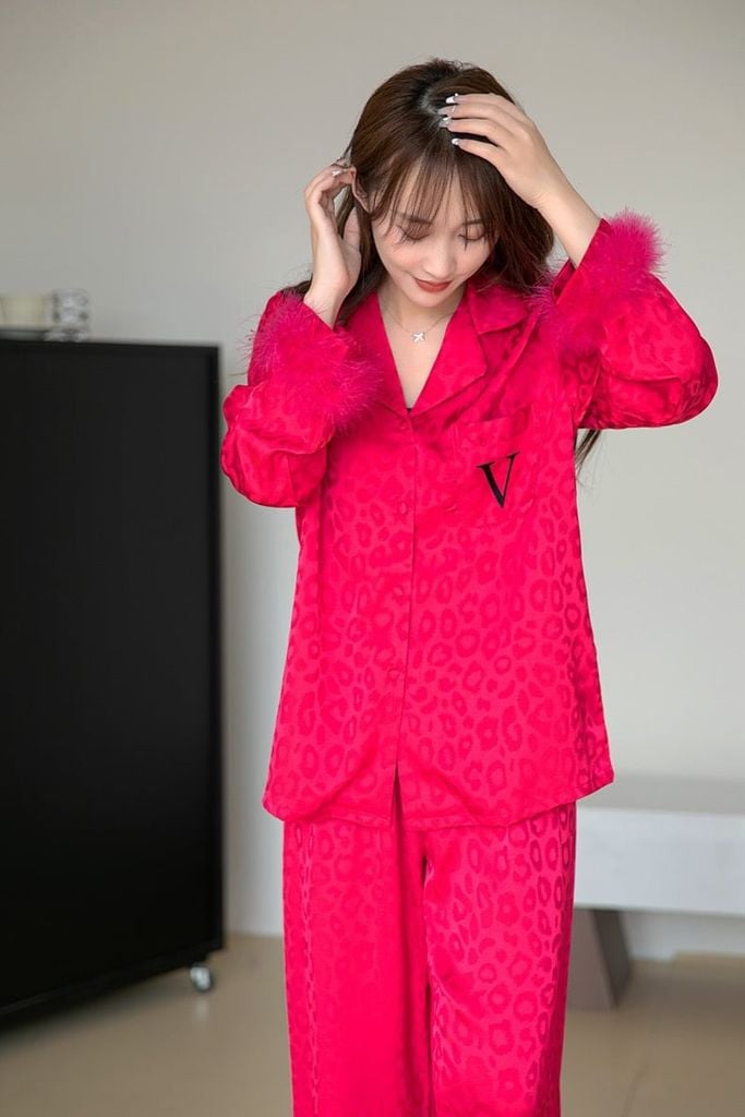 Đồ bộ Pijama lụa băng tay dài quần dài TD70