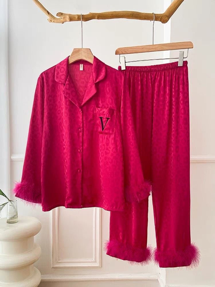 Đồ bộ Pijama lụa băng tay dài quần dài TD70