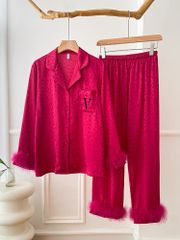 Đồ bộ Pijama lụa băng tay dài quần dài TD70