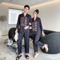 Đồ bộ Pijama lụa băng tay dài quần dài couple  DD41