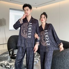 Đồ bộ Pijama lụa băng tay dài quần dài couple  DD41