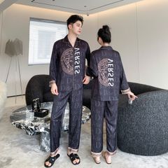 Đồ bộ Pijama lụa băng tay dài quần dài couple  DD41