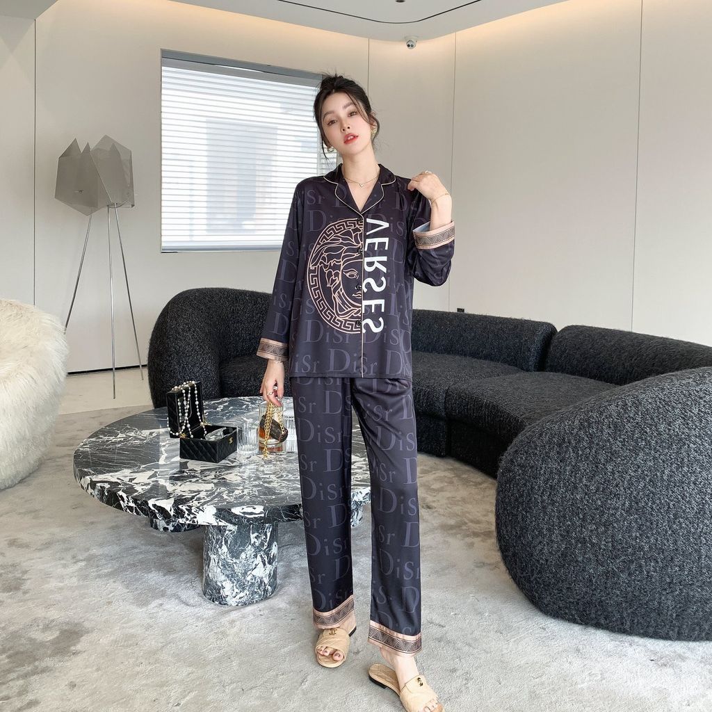 Đồ bộ Pijama lụa băng tay dài quần dài couple  DD41