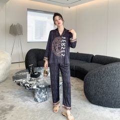 Đồ bộ Pijama lụa băng tay dài quần dài couple  DD41