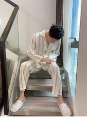 Đồ bộ Pijama lụa băng tay dài quần dài couple  DD14