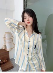 Đồ bộ Pijama lụa băng tay dài quần dài couple  DD14